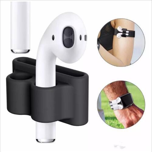 New Silicone Anti-lost Holder for AirPods Holder Portable Anti-lost Strap Silicone Case for Apple AirPod strap Accessories black white