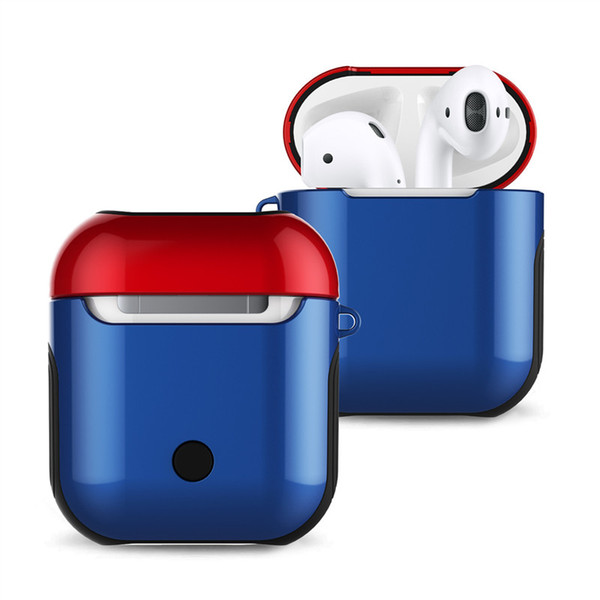 Bluetooth earphone protector Cover For AirPods Portable TPU Silicone Hard PC Hybrid Shock DustProof Protective Cases Headphone Accessories