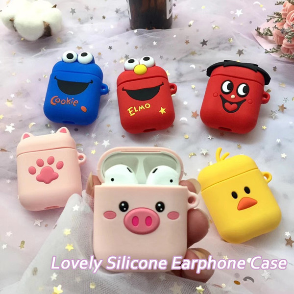 Super Cute Cartoon Mini soft silicone Bluetooth Wireless Earphone Cases For Apple AirPods 1 2 gen Silicone Cover