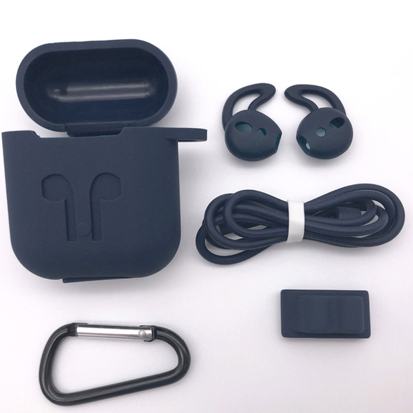 Non-slip Silicone Case Cover Pouch Protective Skin Anti-lost Wire Eartips Wireless Earphone Rope for Apple AirPods Bluetooth Headphone