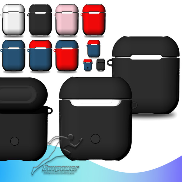 2 in 1 tpu + pc portable Bluetooth storage bag AirPods Headphone Case for Apple Headphones Silicone Case (Earphone was not included)