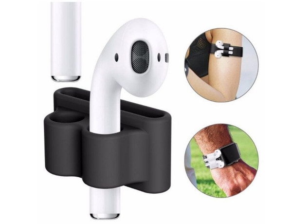 New Silicone Anti-lost Holder for AirPods Holder Portable Anti-lost Strap Silicone Case for Apple AirPod strap Accessories black white