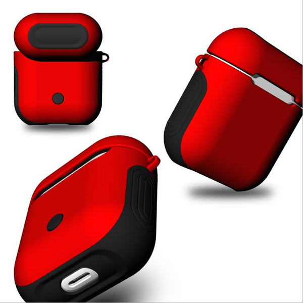 For Apple AirPod Protective Pouch Cases Hybrid Armor Soft TPU Hard PC Case 2 In 1 Shockproof Cover for iPhone Wireless Bluetooth Earphones