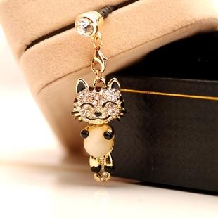 Smiling Tiger With Opal 3.5mm Earphone Plug Anti-dust Hole Dustproof Plug Universal Mobile Phone Earphone Dust Plug