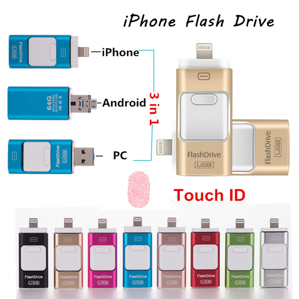 3 in 1 i Flash Drives 8GB-16GB-32GB Memory Stick Pendrive U-disk Storage USB Stick for iPhone 7 8 iPhone X Android