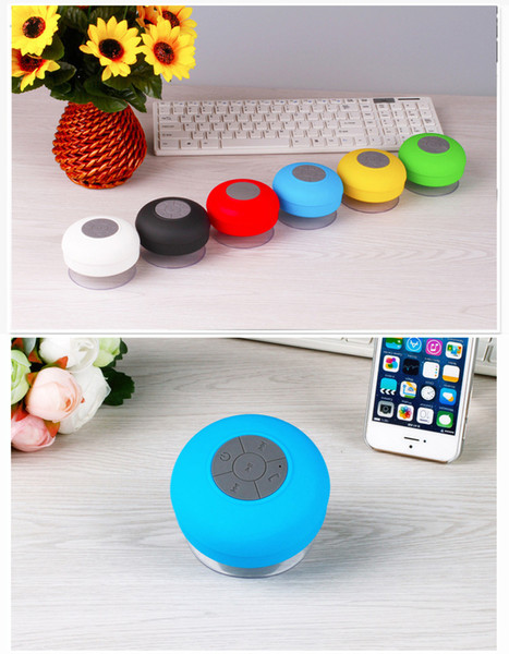 85*85*45mm Fashion Plastic Sucker Waterproof Bluetooth4.1+EDR Speaker 6 Colors Strong Fixed Sucker Speaker for many environment