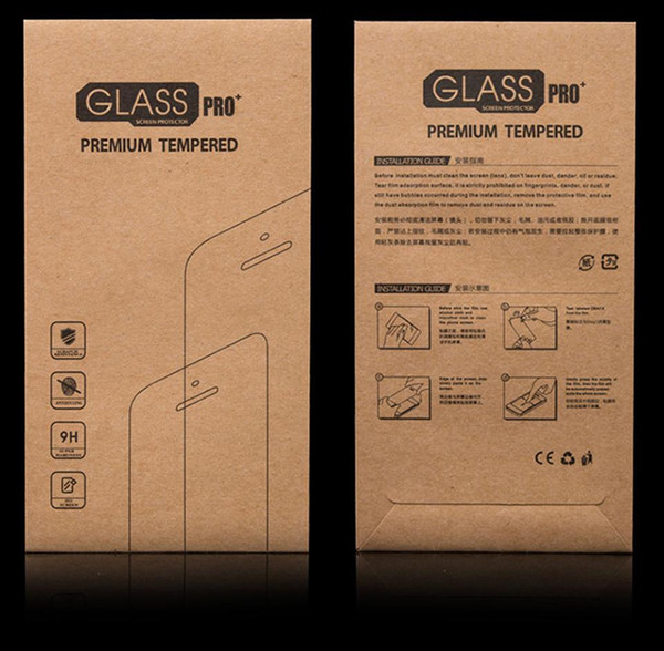 Kraft Paper Retail Package Box Pack for Tempered Glass Screen Protector for iPhone X XS XR MAX 8 7 6 Plus Samsung S8 S9 Plus S7 Edge