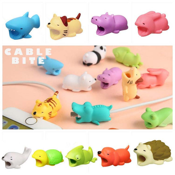 Fashion Cartoon Toy Design Mobile Phone Charging Cord Protector usb Cable Mini Head Holder Shockproof Cable Animal Bites for Phone Cables