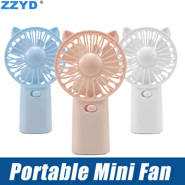 ZZYD Portable Small Fan Cool Handle Fans Place On Desktop Mini Gadget Charging Electric Handheld Fan for Home Office Gifts