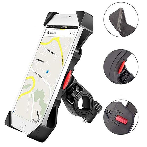 Bike Phone Holder Anti Shake and Stable Cradle Clamp with 360 Degree Rotation Bicycle Phone Mount for iPhone Samsung Android GPS