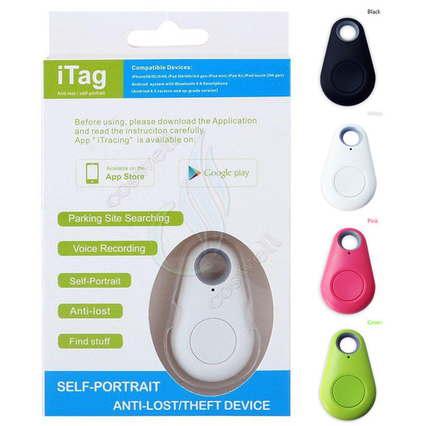 Smart Bluetooth Alarm iTag Anti Lost Self Portrait Theft Device mini Tracker Locator Remote control shutter for Android iphone 6s IOS phone