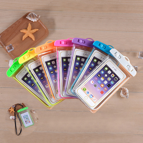 PVC night light mobile phone waterproof bag transparent environmental protection outdoor swimming fluorescent mobile phone waterproof cover