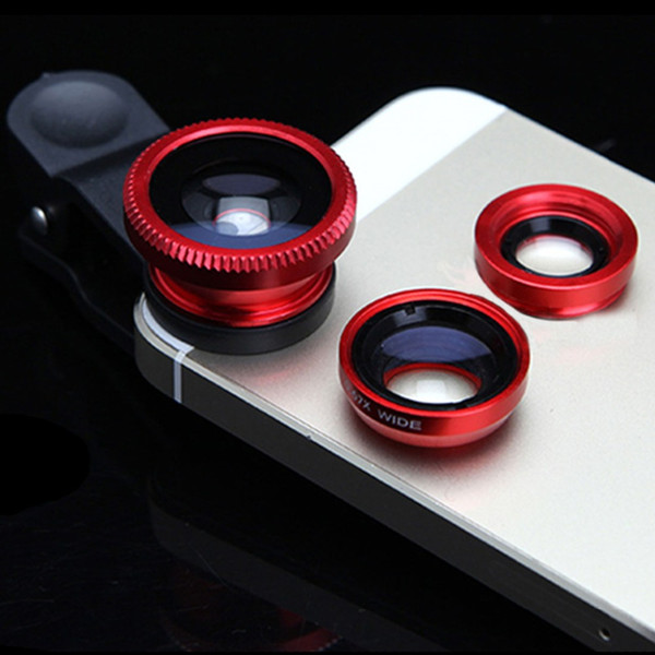 Fish eye universal 3in1 mobile phone clip lens fisheye wide angle macro camera for phone 6s plus new