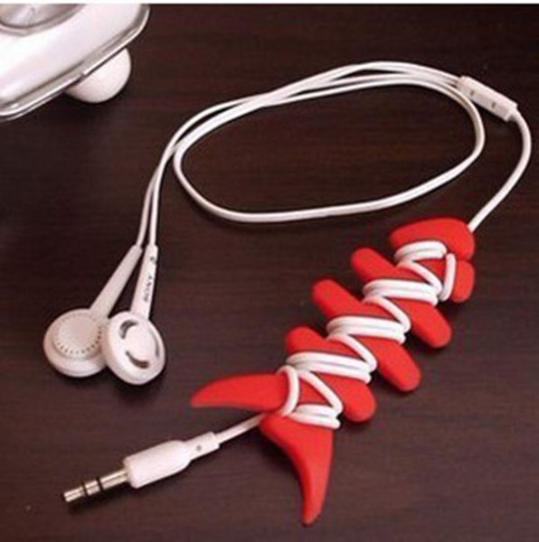 1000Pcs/Lot High Quality Fish Bone Earphone Cable Holder Winder Organizer For MP4 MP3 IPhone Free Shipping