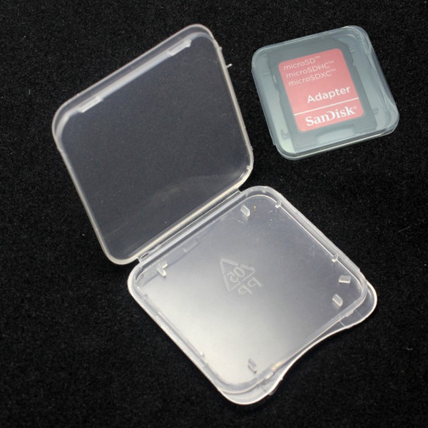 SD Card Plastic Case box Transparent Standard Memory Card Holder MS white box Storage Case for SD card