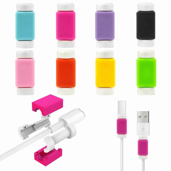 Cable Protector Universal cable earphone saver silicone protector for iphone 6 7 8 x Xr xs samsung htc all brand phone with retail bag