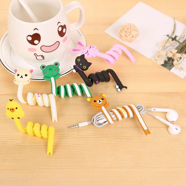 Cute 3D Cartoon Animal Earphone Organizer Wire Cord Cable Winder Wrap Holder For iPhone Samsung Phones Headphone