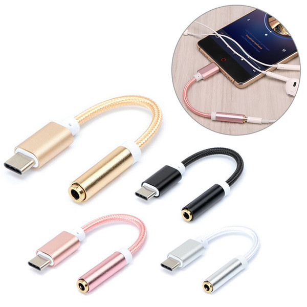 USB Type-C to 3.5mm Earphone Headphone Cable Adapter USB-C to 3.5 mm Jack Aux Cable for Samsung galax Huawei Xiaomi Moblie phone