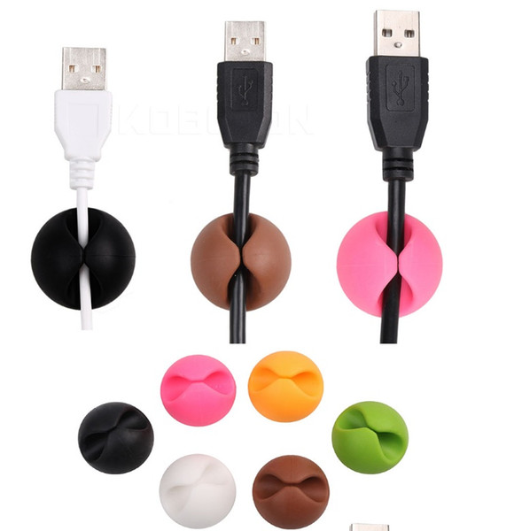 Mix Colors Cable Wire Organizer Cable Clip Tidy USB Charger Cord Holder desktop Fixed clamp Cable winder