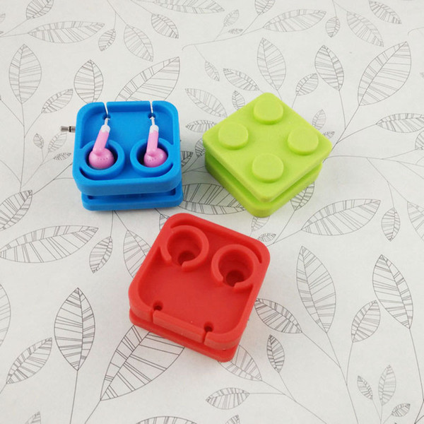 Silicone Building Blocks Cable Winder Earphone Wrap Square Cable Cord Lines Earbuds Holder Clips Wire Organizer Cell Phone Accessories