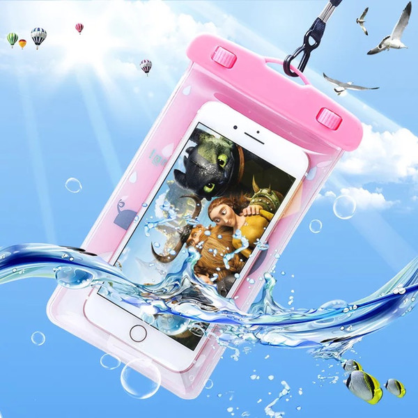 5.8inch Universal Colorful Animal Mobile Phone Waterproof Bag PVC Sealed Touchable Pouch Beach Swimming Bag Waterproof Mobile Phone Bag