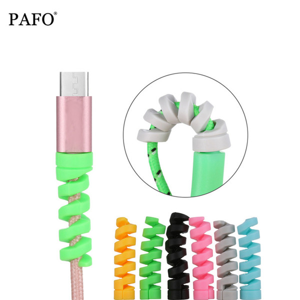 100 PCS Spiral Cable protector Data Line Silicone Bobbin winder Protective For iphone Samsung Android USB Charging earphone Case Cove