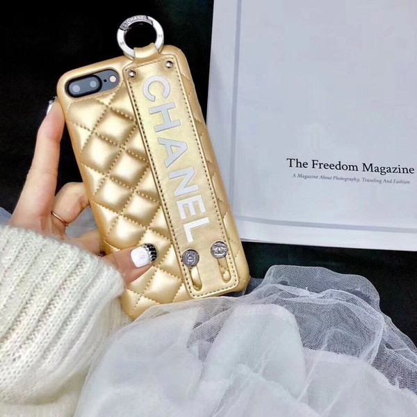 logo leather cover for iphone 8 Fashion chic Famous brand mobile phone