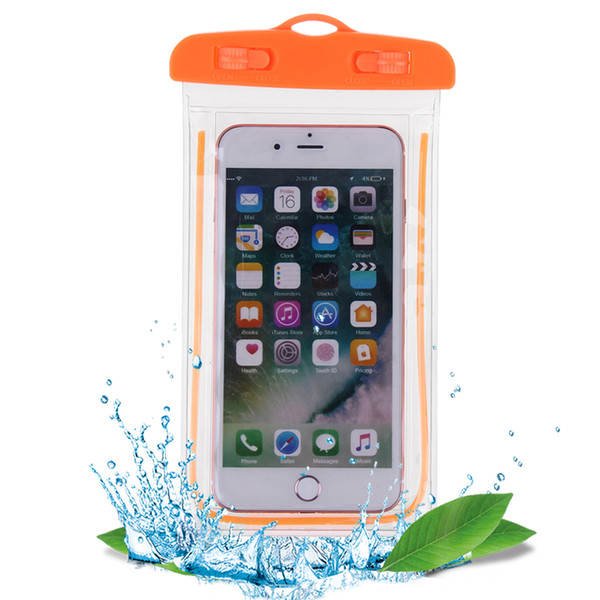 Swimming Bags Waterproof Bag with Luminous Underwater Pouch Phone Case For iphone 8 X universal all models 3.5 inch -6 inch