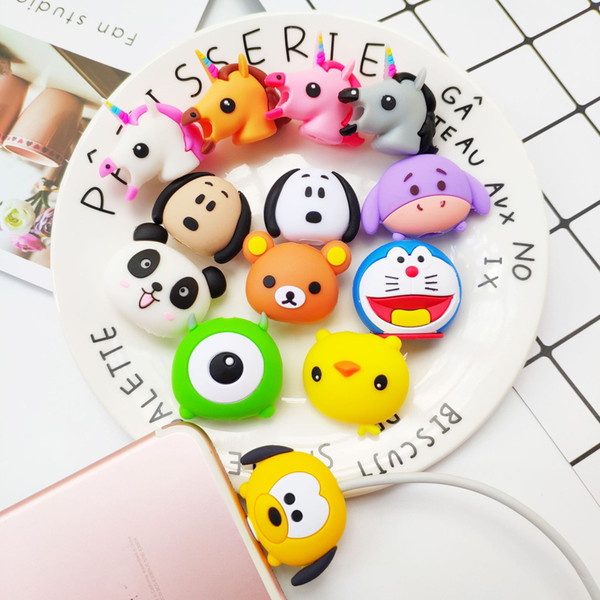 Uyoung94 Data Cable Protectors Cute Animal Heads Cable protectors Phone Charger Cords Earphone Cable Protection Cover for Phones