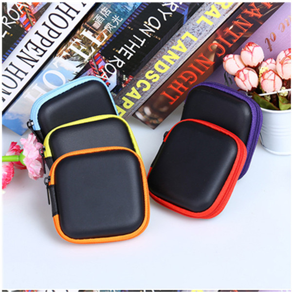 Mini Zipper Earphone bag portable headphone carrying storage box for charger cable key earphone coin free shipping