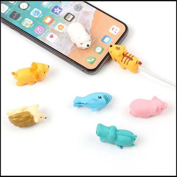 Animal Bite USB Cable Protector Data Line Management Charging Safe Protection Cable Winder For Iphone Samsung Android Phone Free Shipping