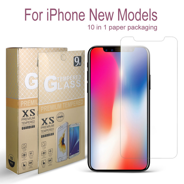 For iPhone XS Max XR Screen Protector 0.33mm Protective Tempered Glass For iPhone 8 iPhone 7 Protective Film with Paper Package