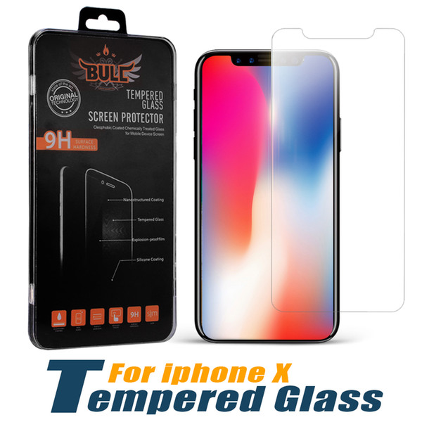 For New iPhone X Screen Protector 9H Hardness Premium Quality Film Tempered Glass For LG Stylo 3 iPhone 7 6 Plus with Retail Package