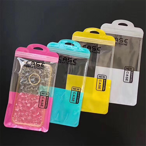 11.5*21 cm Zip lock Mobile phone accessories cell phone case earphone Retail Packing Bag Colorful OPP PP PVC Poly plastic packaging bag