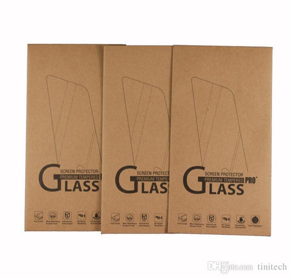 164*88mm Universal Kraft Paper Packaging Retail Box for iphone X XS MAX XR 8 7 6S Samsung S7 S6 Tempered Glass Screen Protector