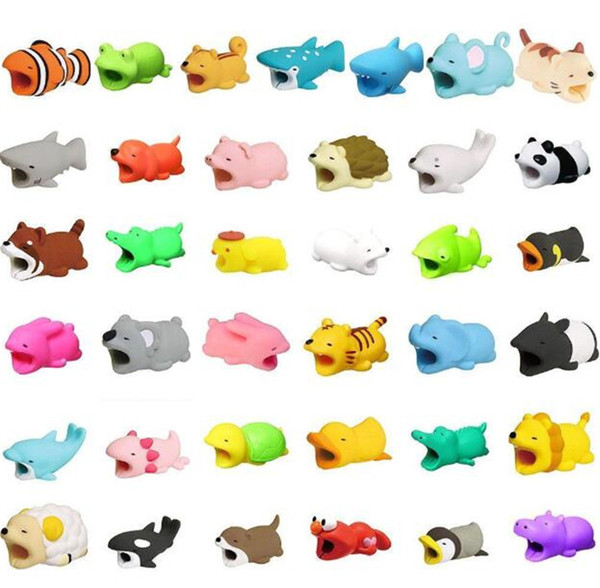 Cute Animal Bite USB Lighting Charger Data Protection Cover Mini Wire Protector Cable Cord Phone Accessories Creative Gifts 36 Designs