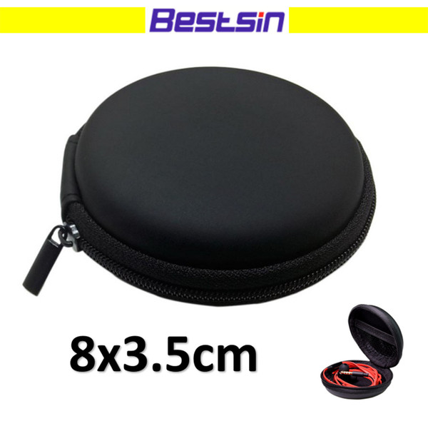 Bestsin 8x3.5cm EVA Bag Earphone Storage Case Protable Pouch Bag For Protection of Headset Mini Box Keep USB Cable Free DHL