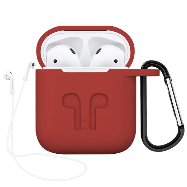 New Silicone Protective Case Charging Cover for Airpods with Earphone Sports Anti-lost Strap & Keychain