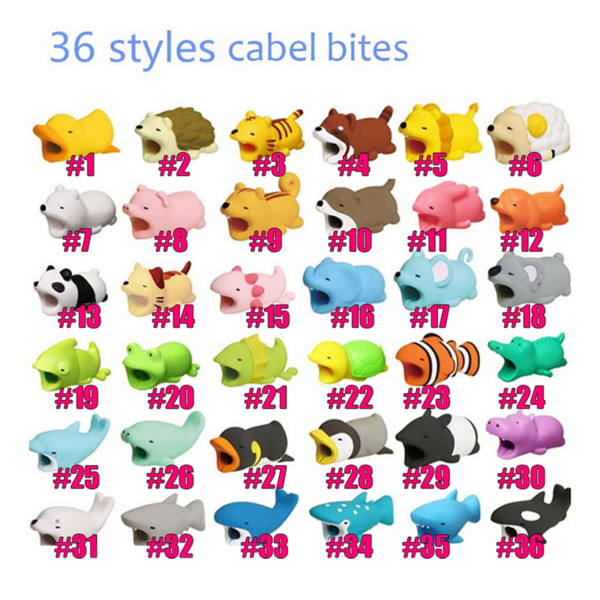 fashion cartoon toys design mobile phone charging cord protector usb cable mini head holder shockproof cable animal bites for phone cables