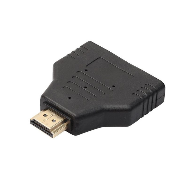 HDMI Male To HDMI Female 1 to 2 Way Splitter Adapter for HD TV black color