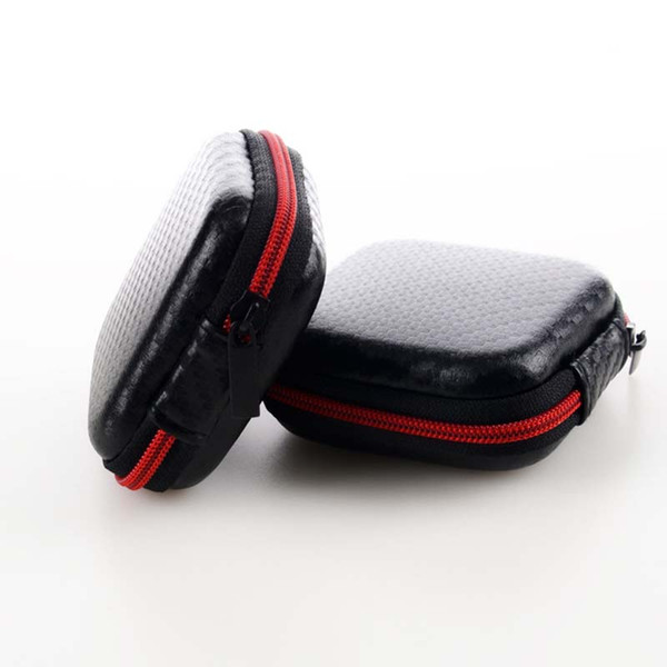 Protable Earphone Case For Headphones case Mini Fiber Zipper Storage Box Hard Bag Headset Case for SD TF cards Earphones