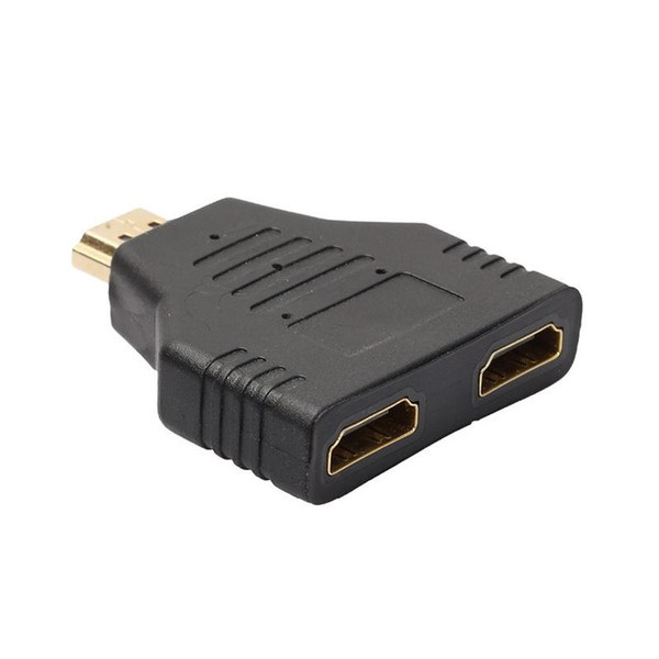 HDMI Male To HDMI Female 1 to 2 Way Splitter Adapter for HD TV black color