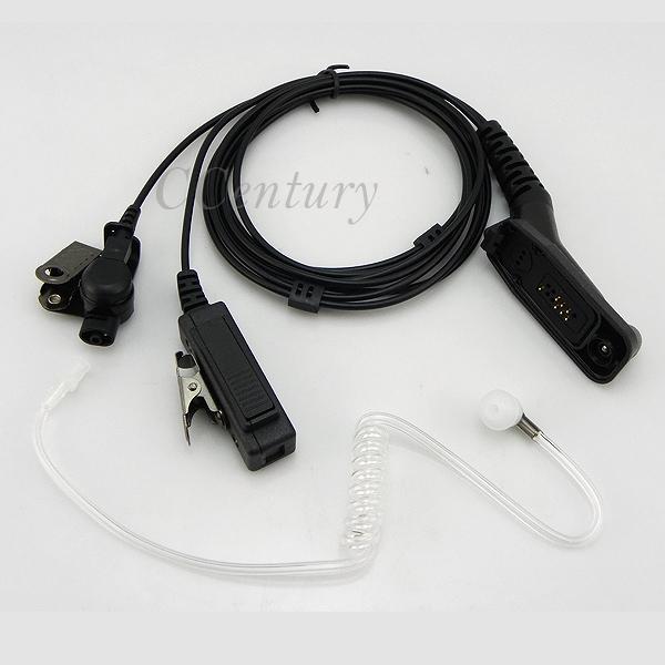 Wholesale-FBI PTT Air Tube Earpiece Mic Headset For  CB Ham Radio APX2000 APX7000 APX6000 APX7500 DGP4150+ DGP5050 DGP5550