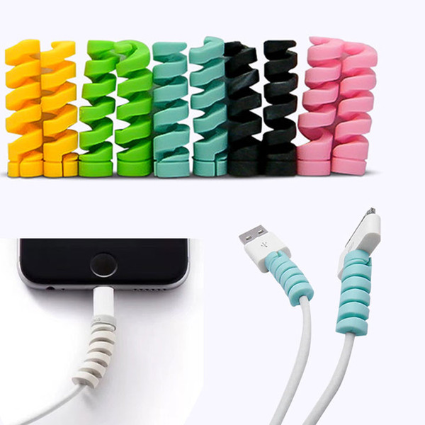 Spiral Charger Cable Protector Date Cable Charging Cord Protective for iPhone Samsung Mackbook Universal Earphone Cable Cover