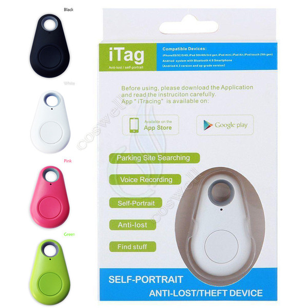 Best iTag Anti Lost Self Portrait Theft Device mini Smart bluetooth Alarm GPS Tracker Locator Remote control shutter 4 Android iphone 6s IOS