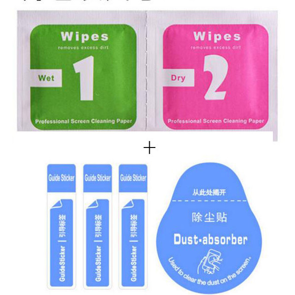 Dry film Cleaning Wet and Dry 2in1 Wipes Dust-Absorber Guide Sticker for Cellphone LCD Tempered Glass screen Protector Alcohol Cleaning