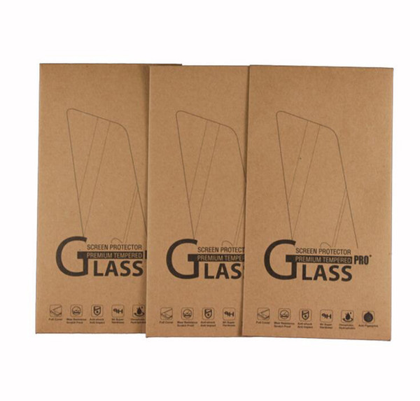 164*88mm Universal Kraft Paper Packaging Retail Box for iphone X XS MAX XR 8 7 6S Samsung S7 S6 Tempered Glass Screen Protector