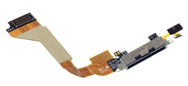 Black White USB Dock MIC Charging Port Flex Cable Replacement Part for iPhone 4s 4G Free shipping