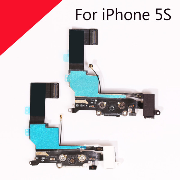 High Quality For iPhone 5S Charging Dock Headphone Jack Mic Connector Antenna Flex Black/White Free Shipping