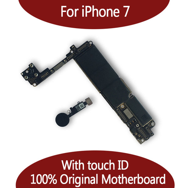 For iPhone 7 32GB 128GB Motherboard with Touch ID & Fingerprint,Original Unlocked Logic board Free Shipping